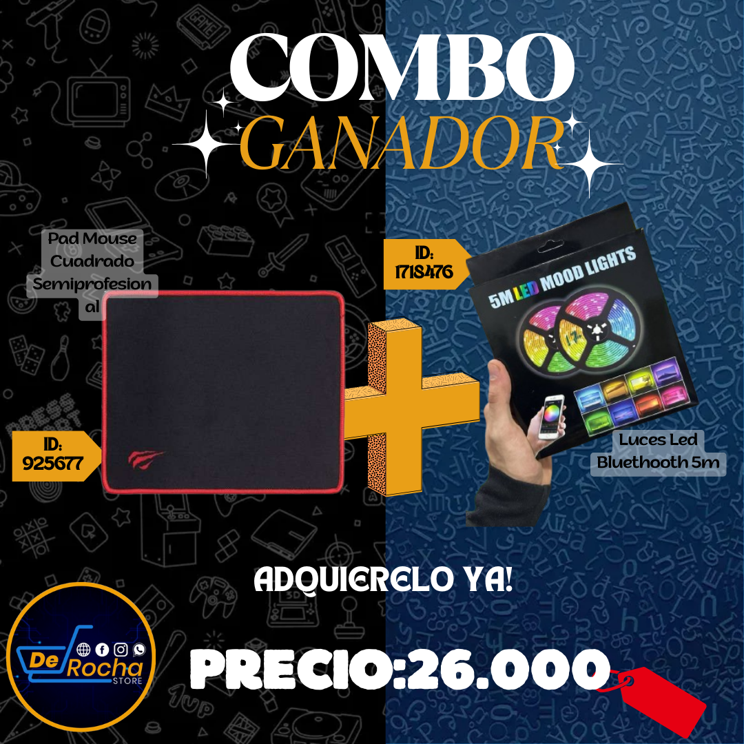 Combo luces led+mouse pad